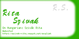 rita szivak business card